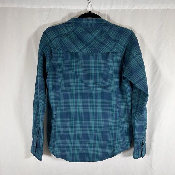 Woolrich Blouse Women's Small Blue Green Plaid Snap Up Long Sleeve Breathable - Picture 6 of 9